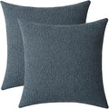 Jeneoo Grey Blue Decorative Square Thick Accent Throw Pillow Covers Fine Textured Boucle Couch Cushion Case for Sofa Decor, Set of 2, 20 x 20 Inch