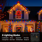 [6 Pack] Solar String Lights Multicolored, 236 FT 600 LED Solar Twinkle Light Outdoor with 8 Modes & Memory Function, Waterproof Chrismas Lights for Xmas Tree Party Decorations
