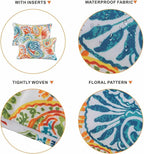 Outdoor Lumbar Pillows - Decorative Pillows with Insert Included Set of 2 Outdoor Pillows for Patio Furniture 12x20 Inch