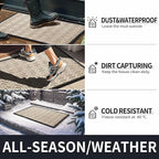 Yimobra Front Door Mat Outside Entrance 29.5x17, Waterproof Heavy Duty Outdoor Mats for Front Door, Non Slip Rubber Entry Mat for Garage Patio Indoor, Light Beige
