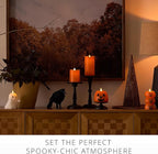 Luminara Flickering Flameless LED Candle, Battery Operated with Timer Function, Russet Orange Pillar 3 x 6.5 Inch, Real Wax Unscented Fall Home Indoor Decor, Remote Ready (Sold Separately), Melted Top