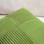 Fancy Homi Set of 2 Lime Green Euro Decorative Throw Pillow Covers 26x26 Inch for Bedroom Couch Bed, Farmhouse Boho Home Decor, Soft Cross Corduroy Patchwork Textured Square Cushion Case 66x66 cm