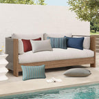 Sunbrella Decorative Outdoor Water Repellent Throw Pillows with Inserts, Set of 4, 20" x12" Pillows for Patio, Backyard, Bed, Couch, and Patio Furniture, Cast Shale