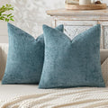 MIULEE Pack of 2 Couch Throw Pillow Covers 18x18 Inch Coastal Blue Modern Boho Accent Decorative Pillow Covers Soft Chenille Farmhouse Cushion Covers for Home Decor Bed Sofa Living Room