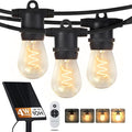 Brightech Ambience Pro Super Bright Solar Outdoor String Lights: Security, Visibility & Ambience - Heavy Duty Waterproof Patio Lights - Edison Spiral Shatterproof Bulbs - 4W Soft White Remote Control