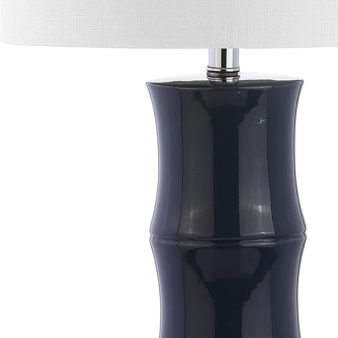 JONATHAN Y JYL3015A Tiki 26.5" Ceramic LED Table Lamp Contemporary Traditional Bedside Desk Nightstand Lamp for Bedroom Living Room Office College Bookcase LED Bulb Included, Navy