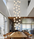 197'' Long Large Crystal Chandeliers 25-Lights LED Chandeliers for High Ceiling Handing Light Fixture for Entrance Hallway Foyer Staircase