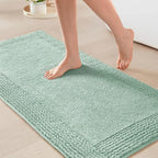 Madison Park Splendor Reversible 100% Cotton Tufted Bathroom Rug-3000 GSM Hotel Quality Luxurious Plush Medium Pile Bath Mat Absorbent, Quick Dry, Shower Room Décor, 24x44 Green