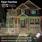 100FT 300 LED Christmas Lights Outdoor, Plug in Christmas String Lights Indoor, Waterproof & 8 Modes & Timer Function, Connectable Fairy Twinkle Light for Bedroom Patio Wedding Party Decor, Red Green