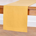 Solino Home Linen Mustard Yellow Table Runner 36 Inches - 100% Pure Linen Farmhouse Short Table Runner 14 x 36 Inch Ideal for Dresser and Coffee Tables - Fete