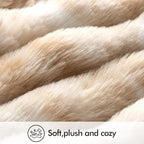 MIULEE Pack of 2 Decorative Pillow Covers Thick Soft Plush Faux Fur Lumbar Throw Pillows Luxury Home Decor for Couch Bedroom Living Room Sofa,12x20 Inch White-Beige