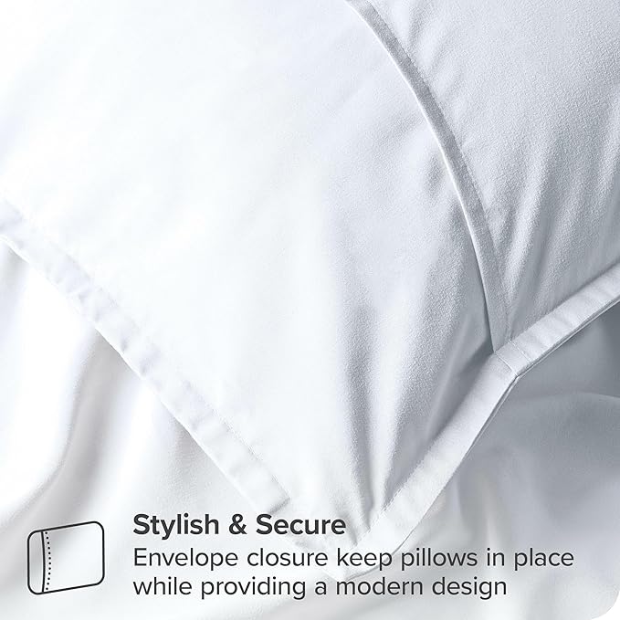 Bare Home Euro Pillow Sham Covers - Set of 2 - Premium 1800 Ultra-Soft Microfiber - Double Brushed - Bed Pillow Shams - Pillows Not Included (Set of 2, White)