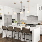 KSANA Gold Pendant Light, Modern Pendant Lights Kitchen Island with Frosted Glass Pendant Hanging Lights for Dining Room, Kitchen, Bedroom