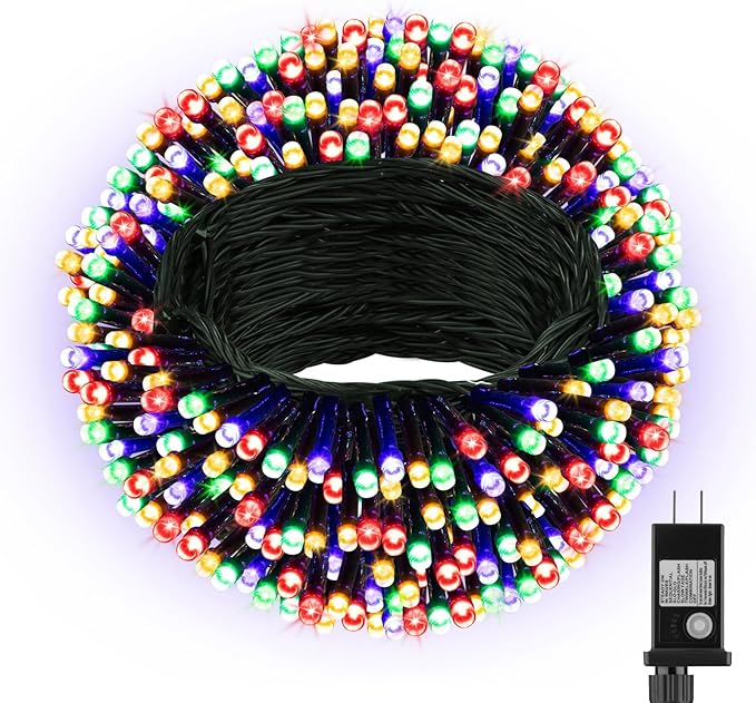 Extra Long 264Ft 800 LED Christmas Lights with Timer, Green Wire Fairy Starry String Lights Plug in, 8 Modes and Memory, forIndoor Outdoor Xmas Tree Wedding Party Decoration,Multicolor