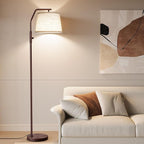 SUNMORY Floor Lamps for Living Room, 9W Bulb Included, Lamp for Bedroom with Adjust Head, Standing Lamp with Rotary Switch, 0-100% Dimmable Floor Lamp for Living Room Bedroom Office Nursery, Brown.