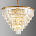 7-Tiers 22 Lights Gold Crystal Chandelier Luxury 35.46" Modern Contemporary Crystal Pendant Ceiling Lighting Crystals Light Fixture for Living Room Hotel Lobby Restaurant Foyer High Ceiling