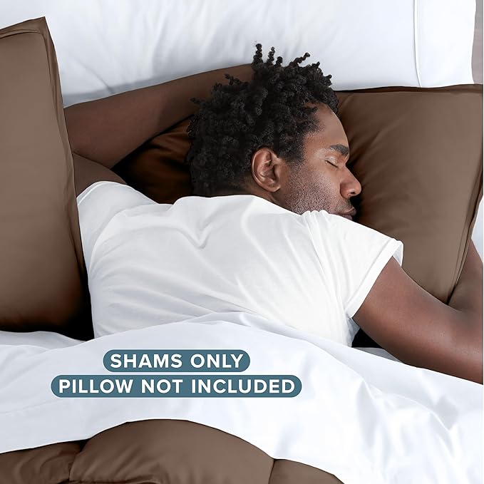 Bare Home King Pillow Sham Covers - Set of 2 - Premium 1800 Ultra-Soft Microfiber - Double Brushed - Bed Pillow Shams - Pillows Not Included (Set of 2, Cocoa)