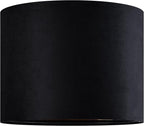 GO&SO Black Velvet Lamp Shades Set of 2 Medium Drum Lampshades -13" Top x 13" Bottom x 10" High(Spider) Traditional Fabric Lamp Shade for Table Lamps - Replacement Lampshade - Assembly Required
