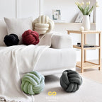 Sioloc Soft Knot Ball Pillows,Round Throw Pillow Cushion Home Decoration Plush Pillow,Throw Knotted Pillow Handmade Round Plush Pillow（10.6inches,Green）