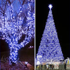 KNONEW 600FT 1500 LED Christmas String Lights Outdoor 8 Lighting Modes & Timer Dimmable Fairy Light Plug in Waterproof for Xmas Roof Yard Tree Wedding Party Holiday Decorations (Blue)
