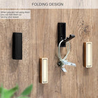 Foldable Coat Hooks 2 Pack,Heavy Duty Wall Hooks for Hanging Coats Towels Backpacks Bags Matte Black Towel Hooks for a Functional Home (Matte Black, 2)