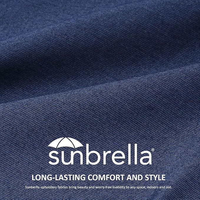 Sunbrella Decorative Outdoor Water Repellent Throw Pillows with Inserts, Set of 4, 18" x18" Pillows for Patio, Backyard, Bed, Couch, and Patio Furniture, Specrtum Indigo