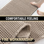 H.VERSAILTEX Waffle Bath Mat Super Absorbent Bathroom Mats Non Slip Bath Rugs for Bathroom Floor Machine Washable Dry Fast Bathroom Rugs for Beside Tub, 24" x 60", Irish Cream