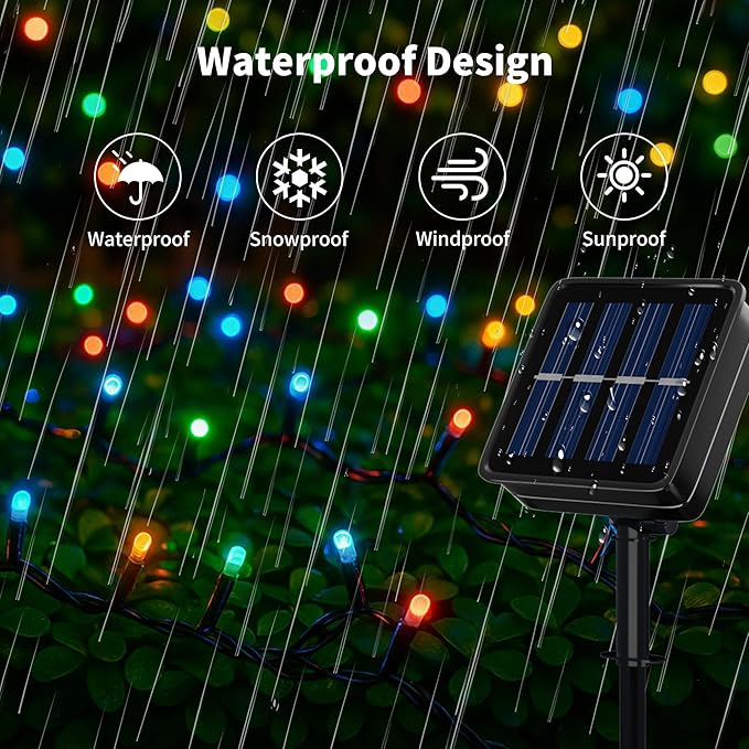 Solar String Lights Outside, 4Pack 480 LED Fairy Lights, 160FT Solar Twinkle Light with 8 Modes Waterproof Outdoor for Christmas Tree Halloween Wedding Garden Patio Yard Decorations(Multicolor)