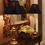 GO&SO Bell Lamp Shades Set of 2 Black Scalloped Lamp Shade, Replacement Lamp Shade For Floor & Table Lamp Shade, 6.5"Top x 13"Bottom x 11.2"Slant Height x 10.5''Vertical Height(Spider), Easy Assembly