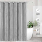 WELTRXE Black and White Shower Curtain, Vintage Shower Curtain Set, Rustic Bathroom Decor, Heavy Duty Fabric Water Repellent with 12 Rust-Proof Metal Hooks for Bathroom Hotel Bathtub, 72x72 Inch