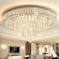 Modern Chandeliers for Living Room Crystal Ceiling Light Fixture LED Dimmable Lamp with Remote Pendant Lighting Flush Mount Ceiling Lighting for Dining Room Bedrooms