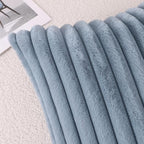Pallene Faux Fur Plush Throw Pillow Covers 24x24 Set of 2, Luxury Soft Fluffy Striped Decorative Pillow Covers for Sofa, Couch, Living Room, Blue Grey