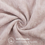 decorUhome Chenille Blush Pink Throw Pillow Covers 18x18 Inch Set of 2, Decorative Soft Couch Pillow Covers Solid Dyed Accent Velvet Farmhouse Neutral Square Pillow Cases for Sofa Bed Living Room