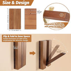 Foldable Wall Hooks 2Pack: Rustic Wooden Coat Hooks Mounted for Heavy Duty Hanging Hats Bags Beach Towels, Space Saving Minimalist Design for Aesthetic Homeowner