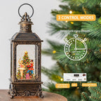 Christmas Snow Globe Lantern Water Glittering Nutcracker Ballerina with Music & Timer, USB Lined/Battery Operated Lighted Lantern for Christmas Festival Decoration Gifts