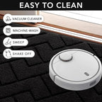 hicorfe Indoor Doormat,Front Back Door Mat Rubber Backing Non Slip Door Mats 24"x35" Absorbent Resist Dirt Entrance Doormat Inside Floor Mats for Entryway Washable Low-Profile(Black)