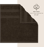American Soft Linen Luxury Washcloths for Bathroom, 600 GSM 100% Cotton 4 Piece Turkish Wash Cloth Set, 13x13 in Soft Rags for Body and Face, Brown Washcloths