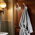2 Pack Brushed Nickel Towel Robe Hooks, Coat Hooks for Wall Hanging Hat, Key, Bag, Mudroom Hook Entrance Bathroom Door Decorative Heavy Duty Hats Hanger