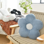 Pillows, Soft Flower Shaped Pillow with Home Decorative for Couch Chair Bed,Flower Floor Throw Pillows for Adults Bedroom Living Room (Grey Blue, 19.6 Inches)