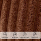 MOSAYT Faux Fur Throw Pillow Covers 18x18, Set of 2, Plush Velvet Soft Pillow Case,Fluffy Striped Decorative Couch Pillow Covers for Sofa, Bedroom, Living Room(Brown)