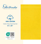 Cotton Paradise Hand Towels for Bathroom, 100% Cotton Turkish 4 Piece Hand Towel Set, Soft Absorbent Face Towels, Yellow Hand Towels