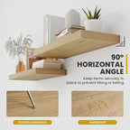 72 Inch Floating Shelves, 9.3" Deep Floating Shelf Wall Mounted, 72" Wall Shelves, Rustic Deep Bookshelf, Large Display Shelves & Storage Shelves for Bedroom, Living Room, Oak, Set of 1