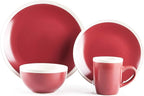 Rock Ridge Speckled Stoneware Dinnerware Set (16pc Set, Garnet and Ivory)