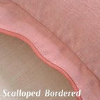 HAUSSY Scalloped Pillow Covers 12x20 Set of 2,Decorative Lumbar Throw Pillows Cute Aesthetic Preppy Cushion Covers for Couch Bed Living Room,Pink