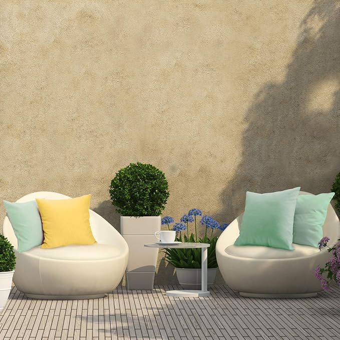 Boao 4 Pack Christmas Decorative Outdoor Waterproof Throw Pillow Covers Square Patio Balcony Garden Waterproof Cushion Case PU Coating Pillow Shell for Couch Bed Patio Sofa, 18 x 18 Inch(Light Green)