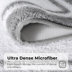 GRANNY SAYS Microfiber Bathroom Rugs Non Slip Washable, Water Absorbent Bathroom Mats for Tub Non Slip, Soft Bath Mats for Bath Floor & Shower, Long Bath Rug, 20" x 32", Grey Rug