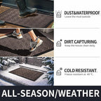 Yimobra Large Door Mat Outside Entrance 47x32, Waterproof Heavy Duty Outdoor Mats for Front Door, Non Slip Rubber Entry Mat for Garage Patio Indoor, Easy Clean, Brown