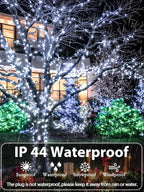 Upgraded Super Long 264FT 800 LED Christmas String Lights Outdoor & Indoor, Memory Function & Timer & 8 Modes, Green Wire Waterproof String Lights for Xmas Tree Holiday Party Garden Decor (Cool White)