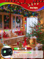 960 LED Christmas Slow Twinkle Cluster Lights, Firecracker Fairy Lights Plug in with 15 Modes & Timer Function, 39FT Waterproof String Lights for Indoor Outdoor Tree Christmas Decorations, Multicolor
