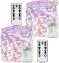 2 Pack Each 66Ft 200LED Battery Operated Fairy Lights with Remote, Waterproof Battery Christmas Twinkle Lights with Timer, String Light for Bedroom Christmas Decorations (Multicolor)